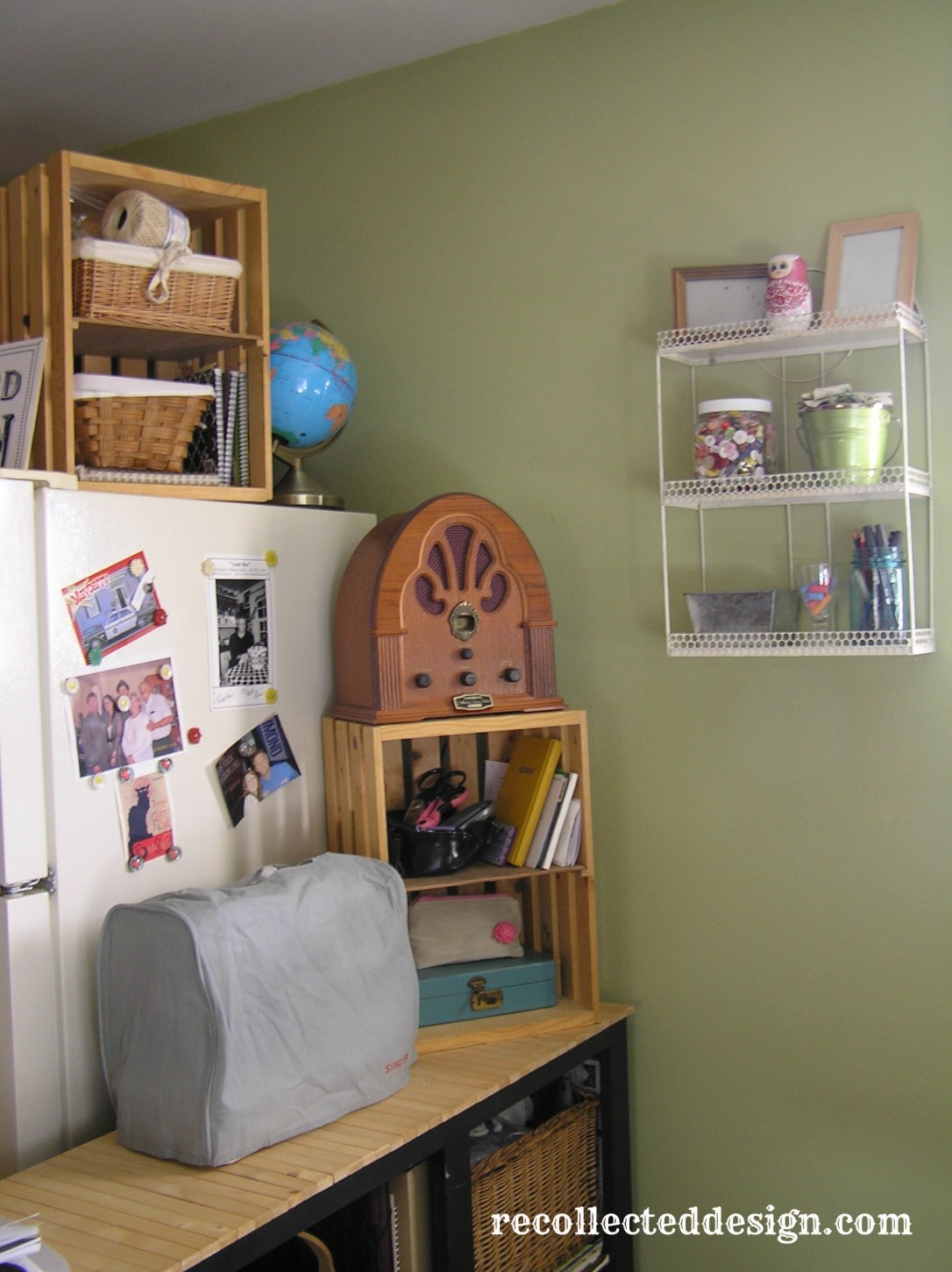 ...cute white shelf via Goodwill..yes please..!